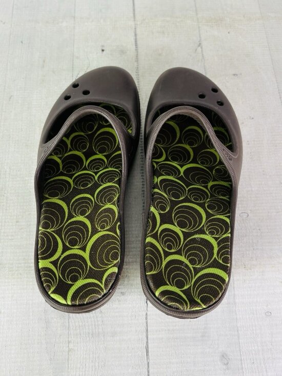 Crocs Women FRANCES Brown Slip On Wedge Closed Toe Mary Jane Comfort Shoes Sz 8 - Picture 7 of 16